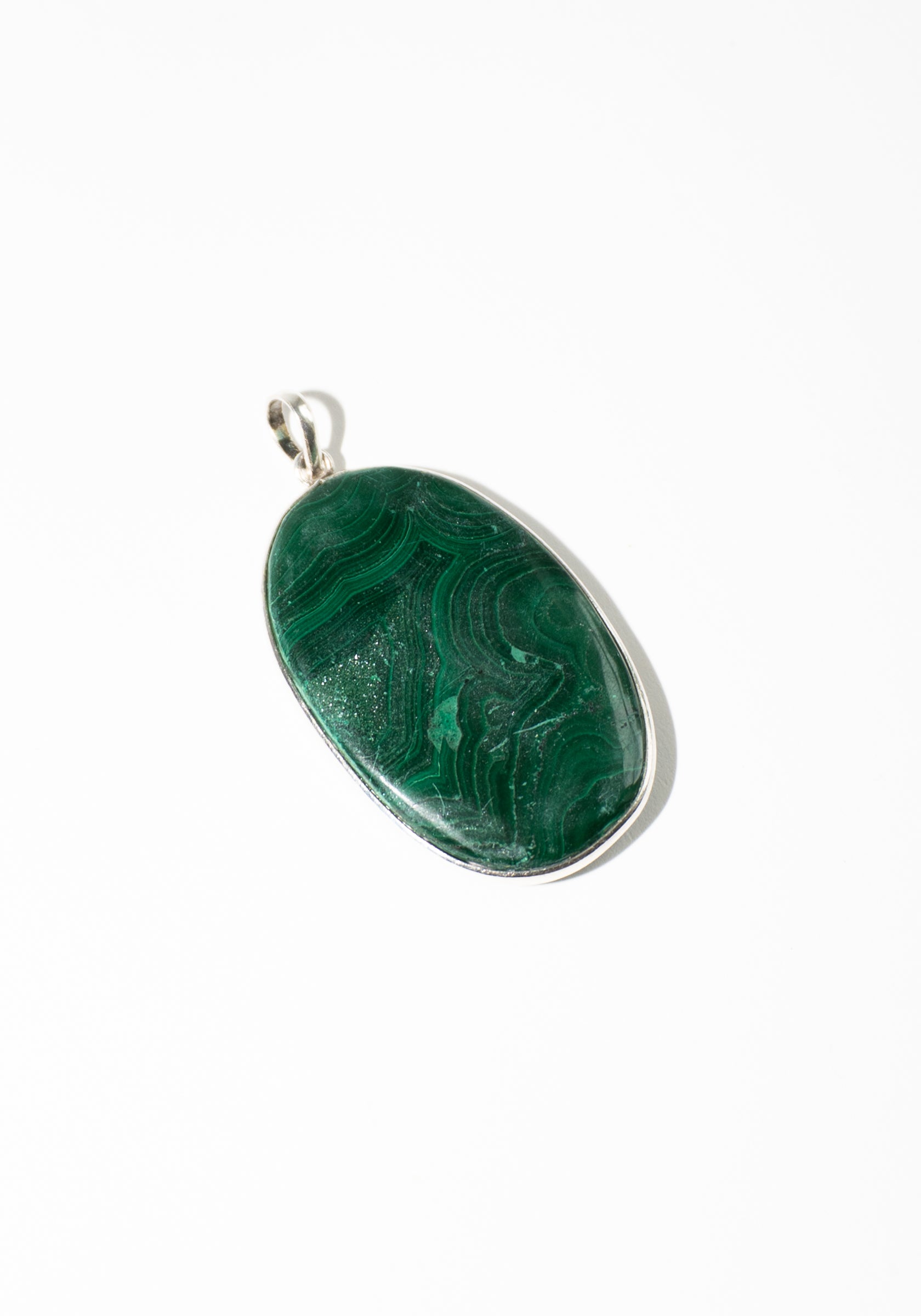 Vintage Sterling and Malachite Pendant