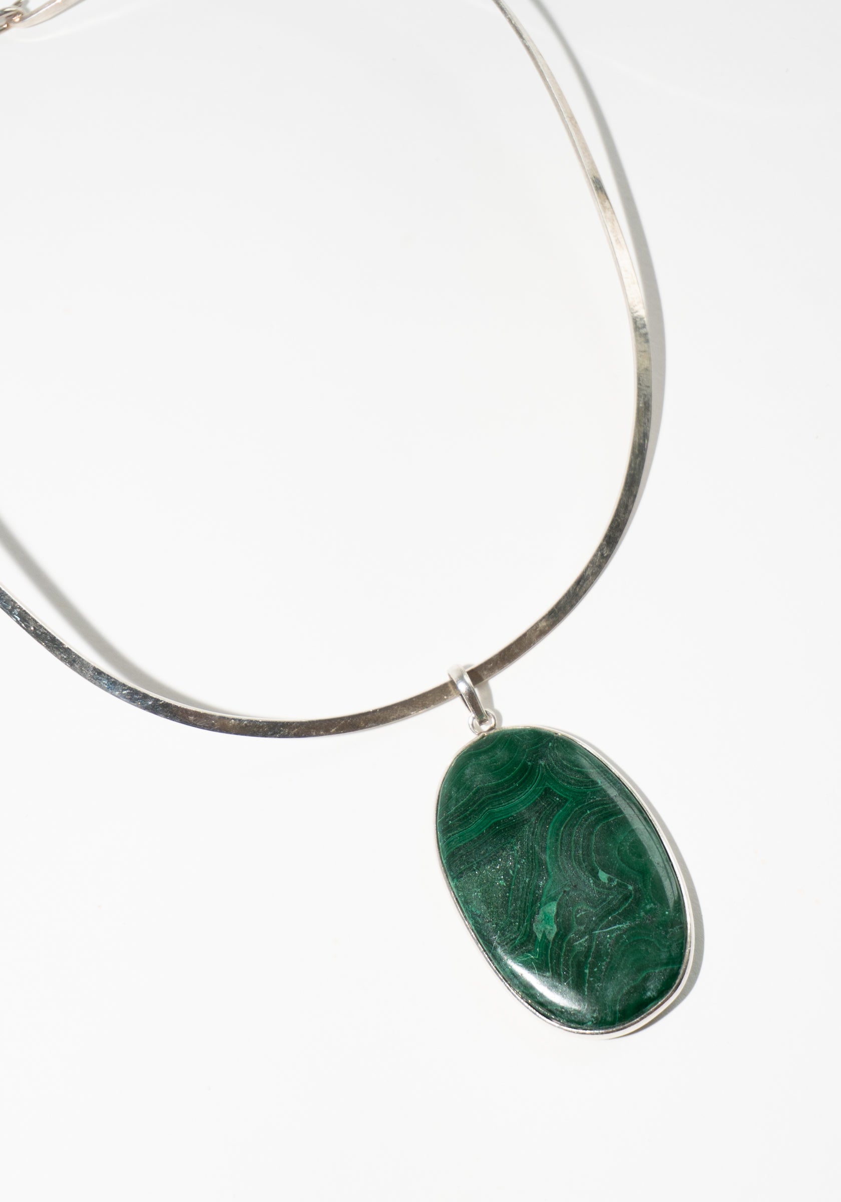 Vintage Sterling and Malachite Pendant