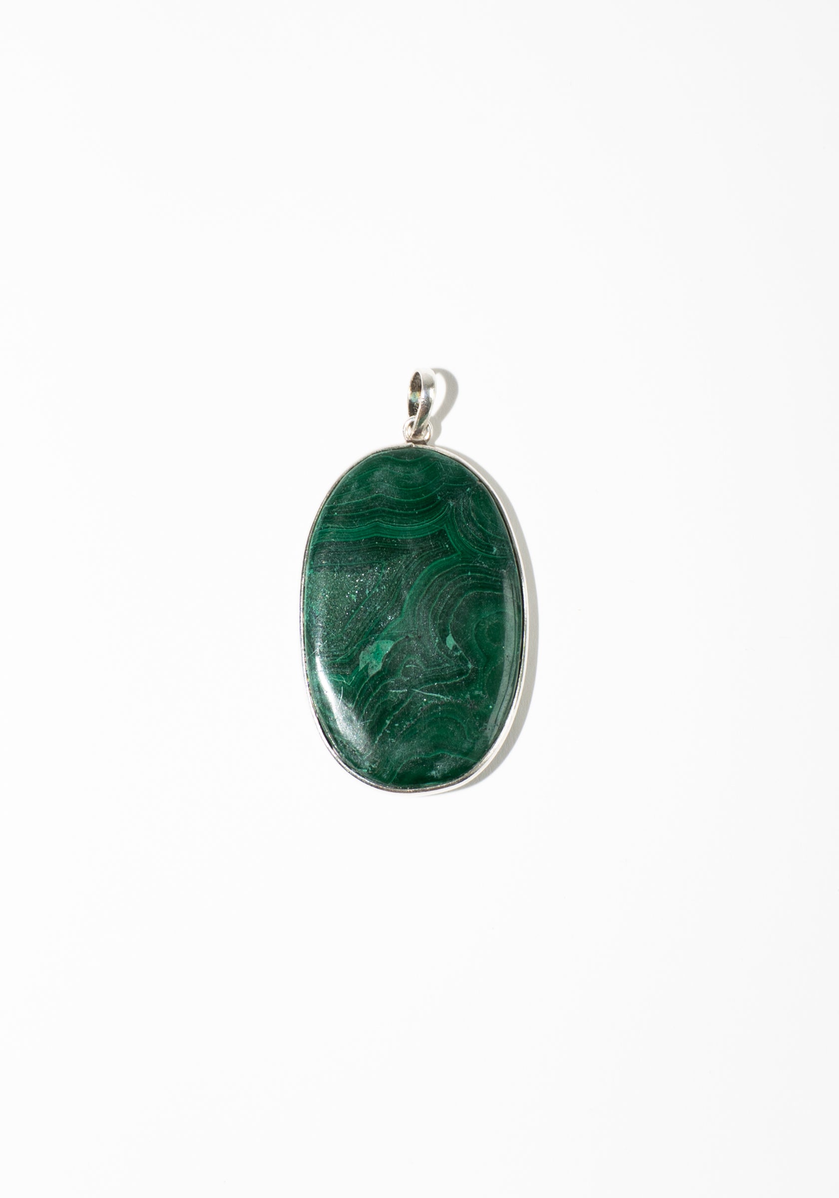 Vintage Sterling and Malachite Pendant