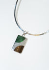 Vintage Sterling Malachite Tiger's Eye Pendant