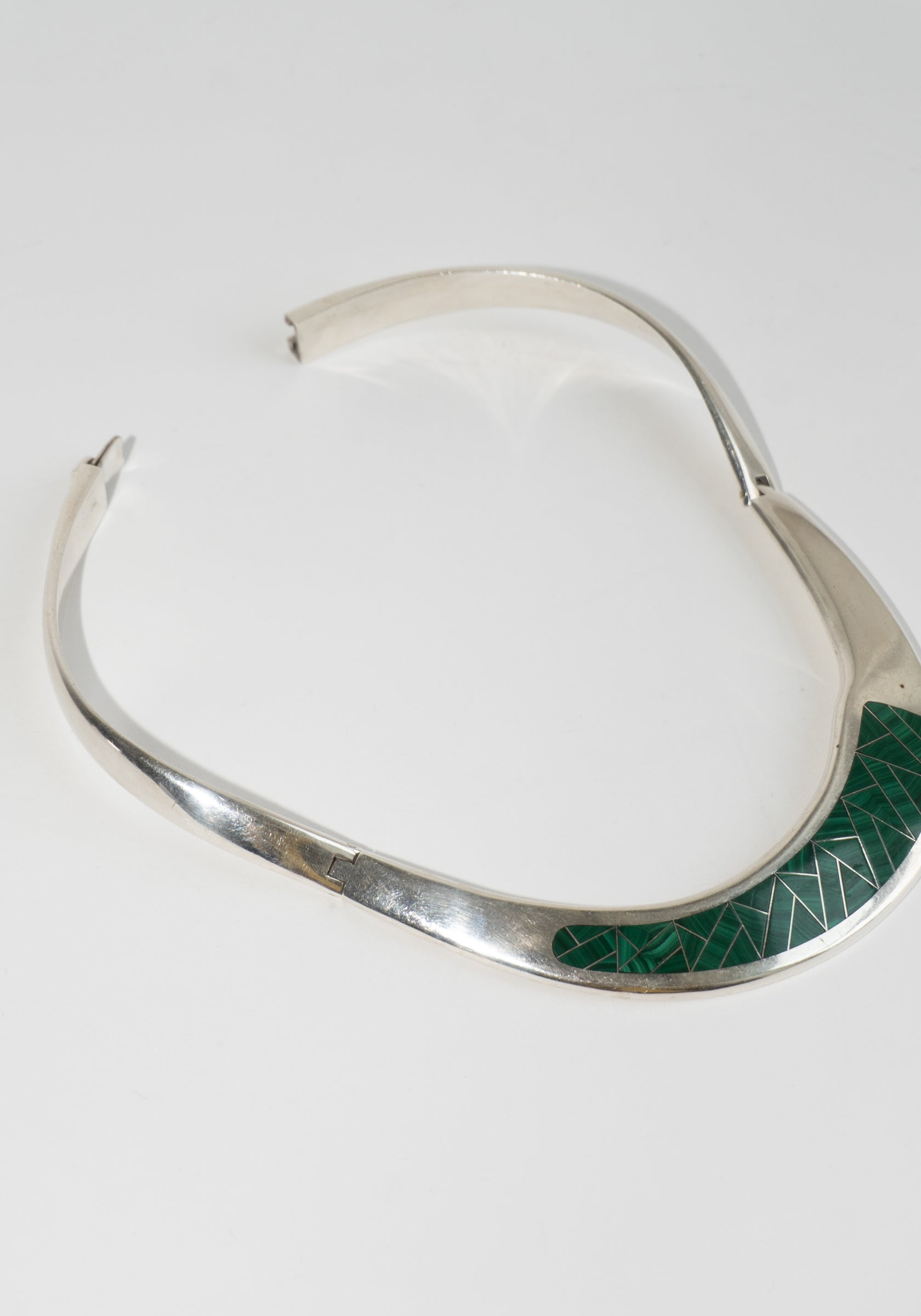 Vintage Sterling Silver and Malachite Collar