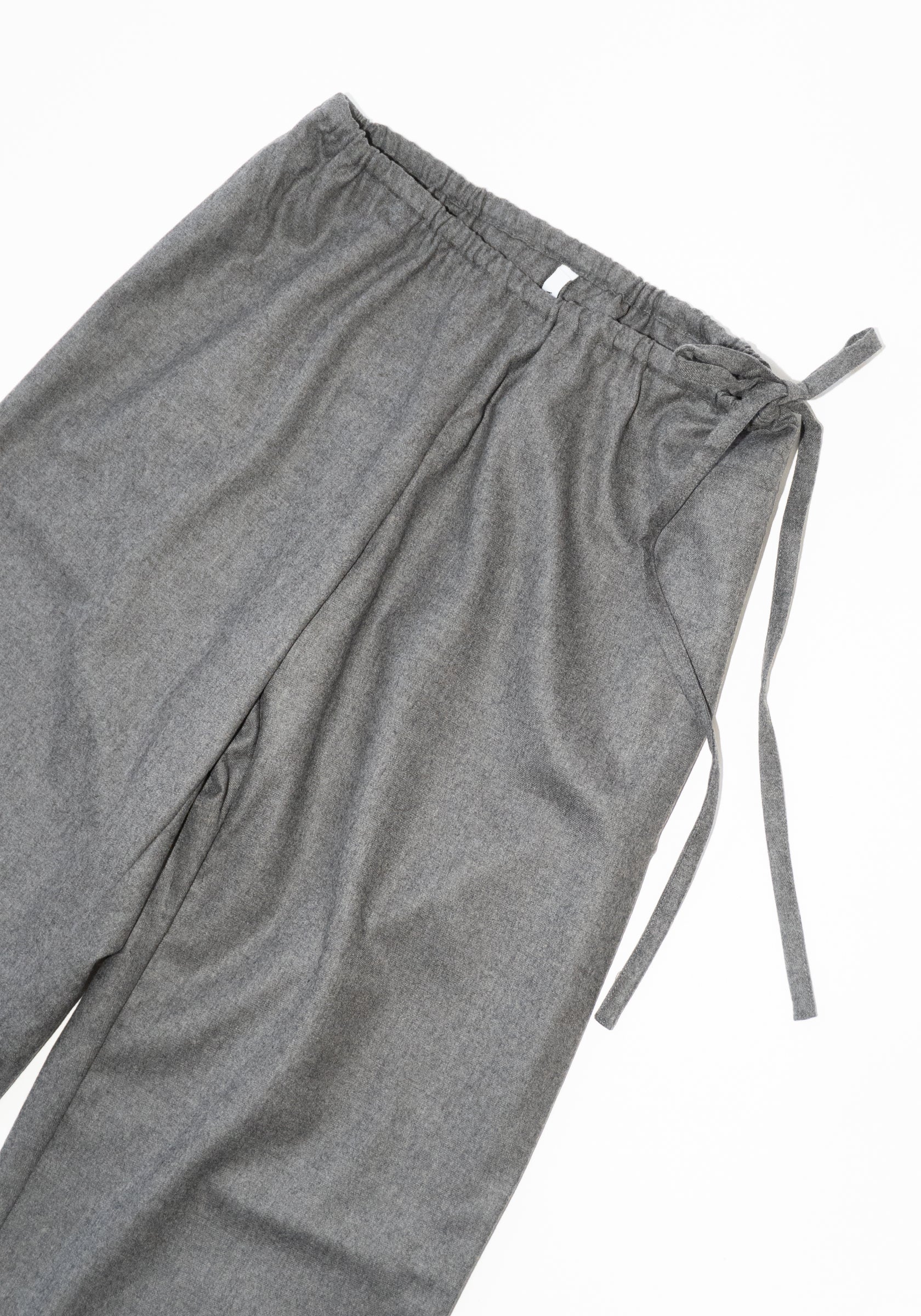 Wool Tie Pant in Grey