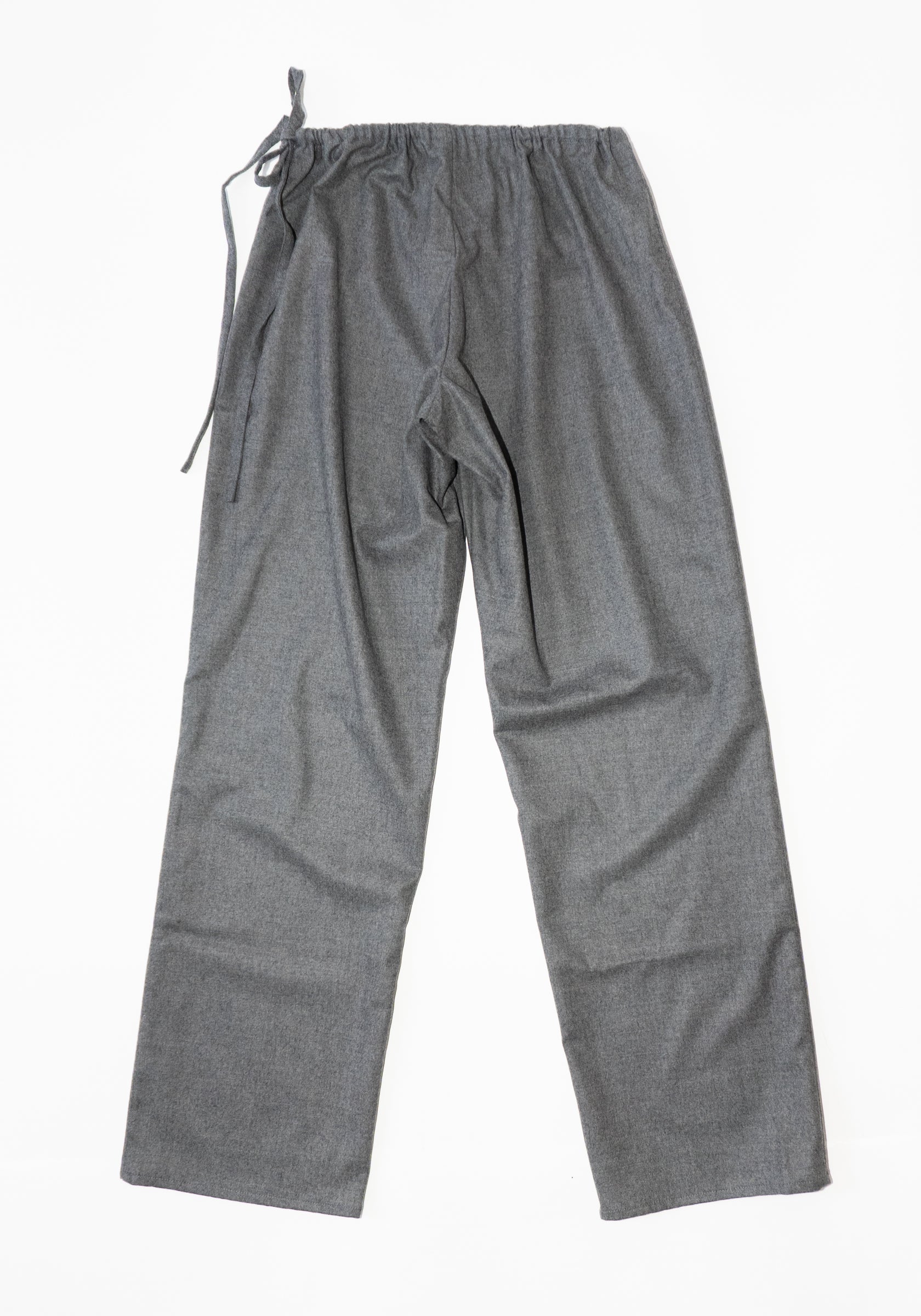 Wool Tie Pant in Grey