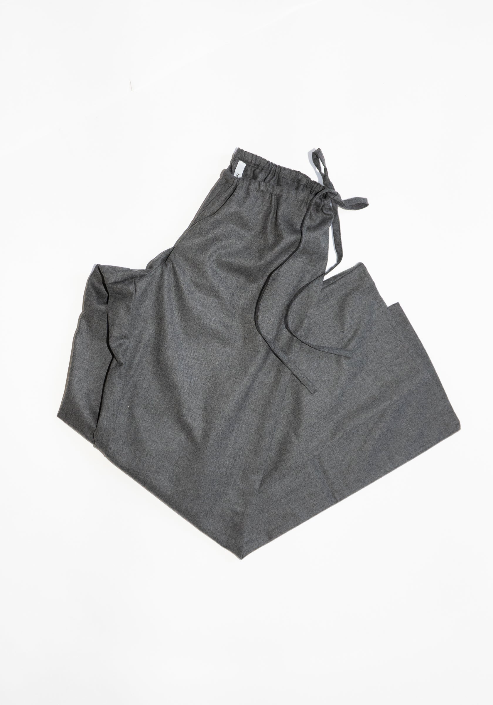 Wool Tie Pant in Grey