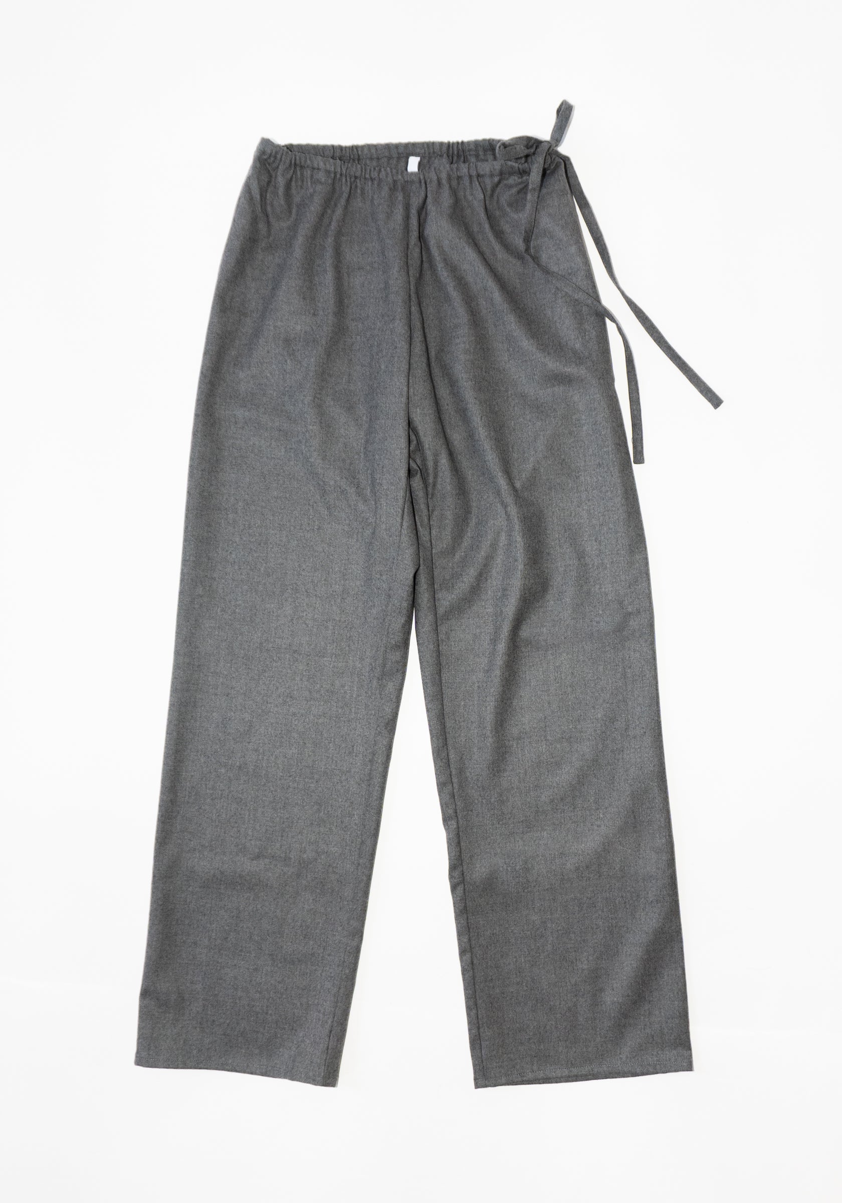 Wool Tie Pant in Grey