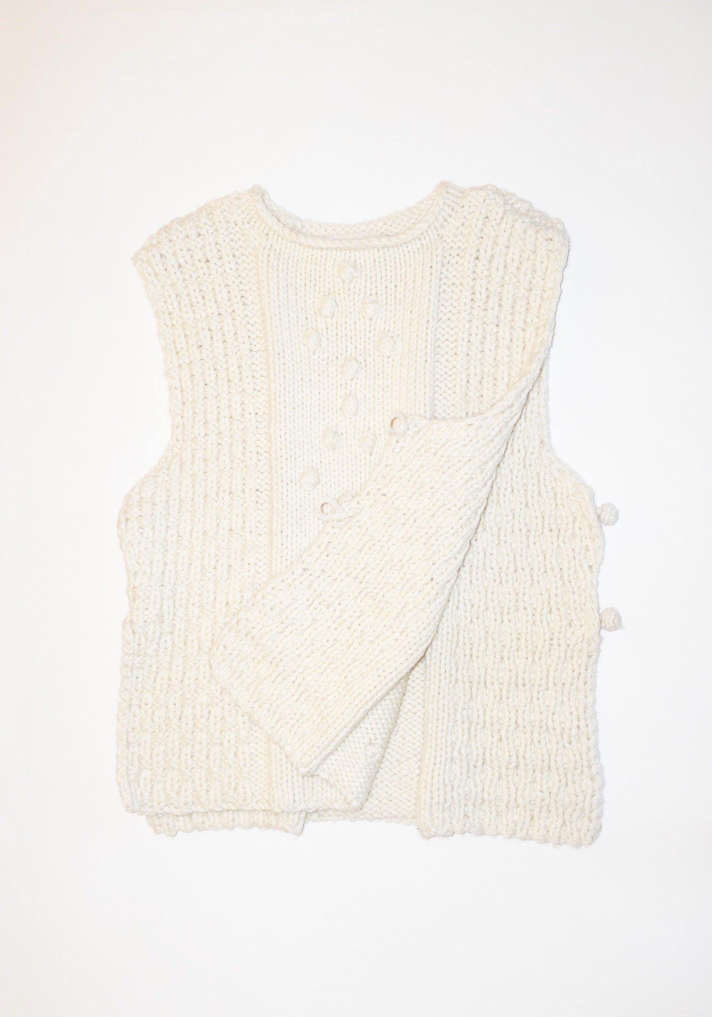 B Sides Hand Knit Gilet in Cream