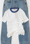 B Sides Ringer Tee in White and Blue

