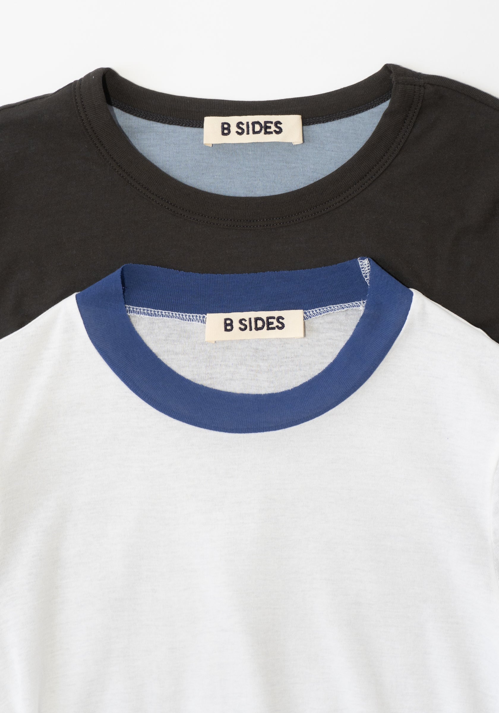 B Sides Ringer Tee in White and Blue


