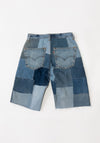 B Sides Vintage Reworked Madras Shorts in Indigo