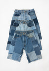 B Sides Vintage Reworked Madras Shorts in Indigo