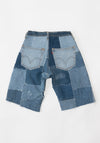 B Sides Vintage Reworked Madras Shorts in Indigo