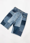 B Sides Vintage Reworked Madras Shorts in Indigo