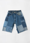 B Sides Vintage Reworked Madras Shorts in Indigo