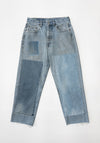 B Sides Vintage Reworked Straight Patchwork Jeans