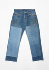 B Sides Vintage Reworked Straight Patchwork Jeans