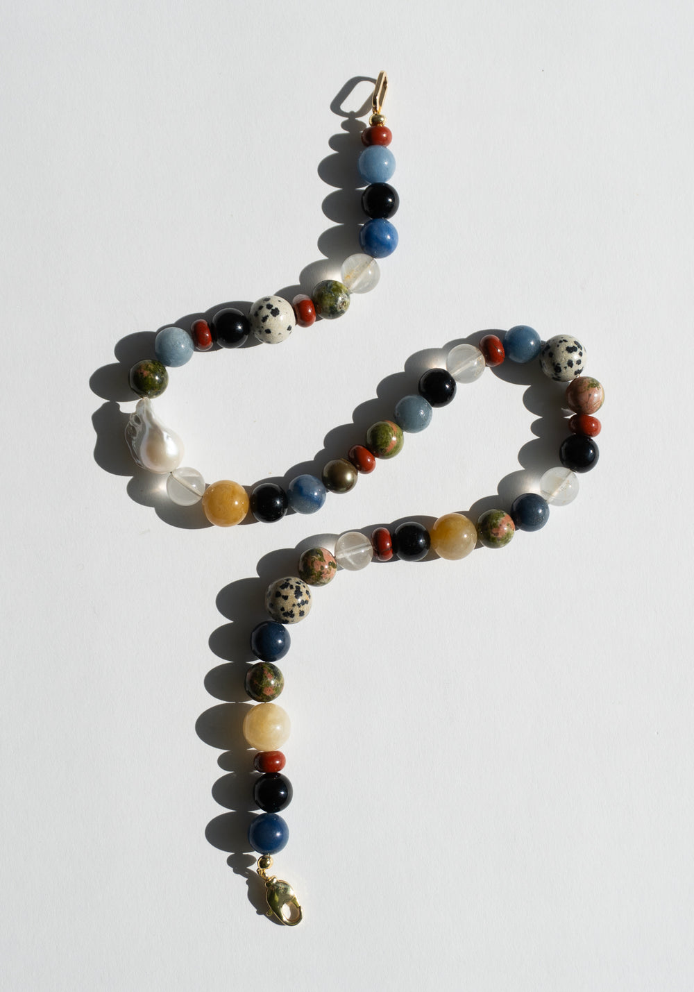 Akira Necklace in Multi Gem and Pearl