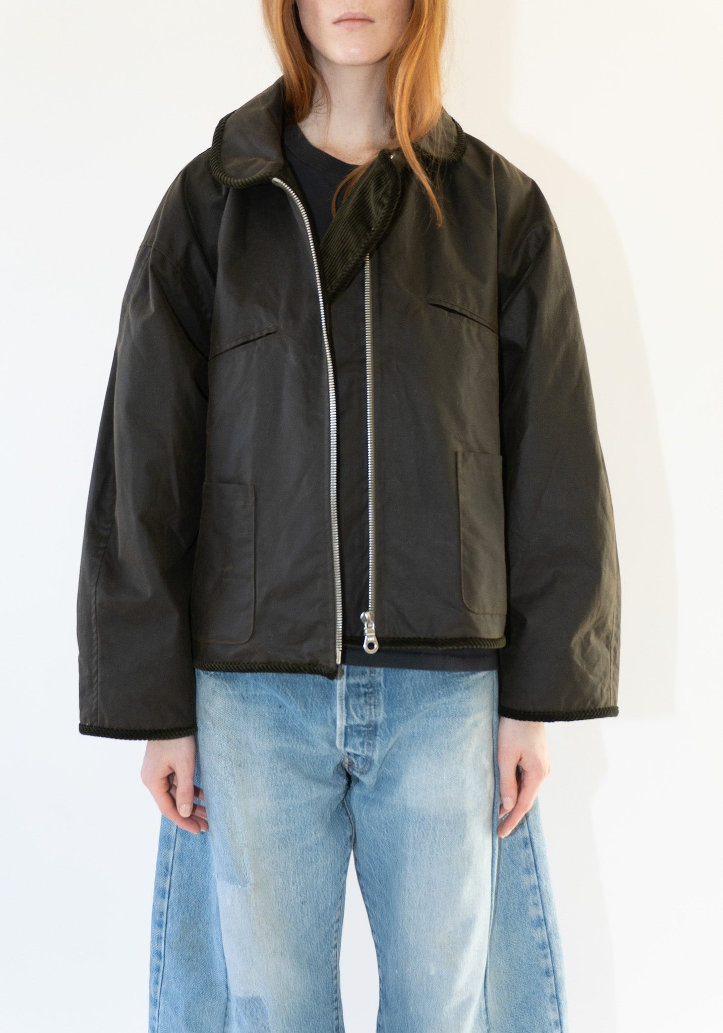 British Oilskin Flying Jacket in Olive