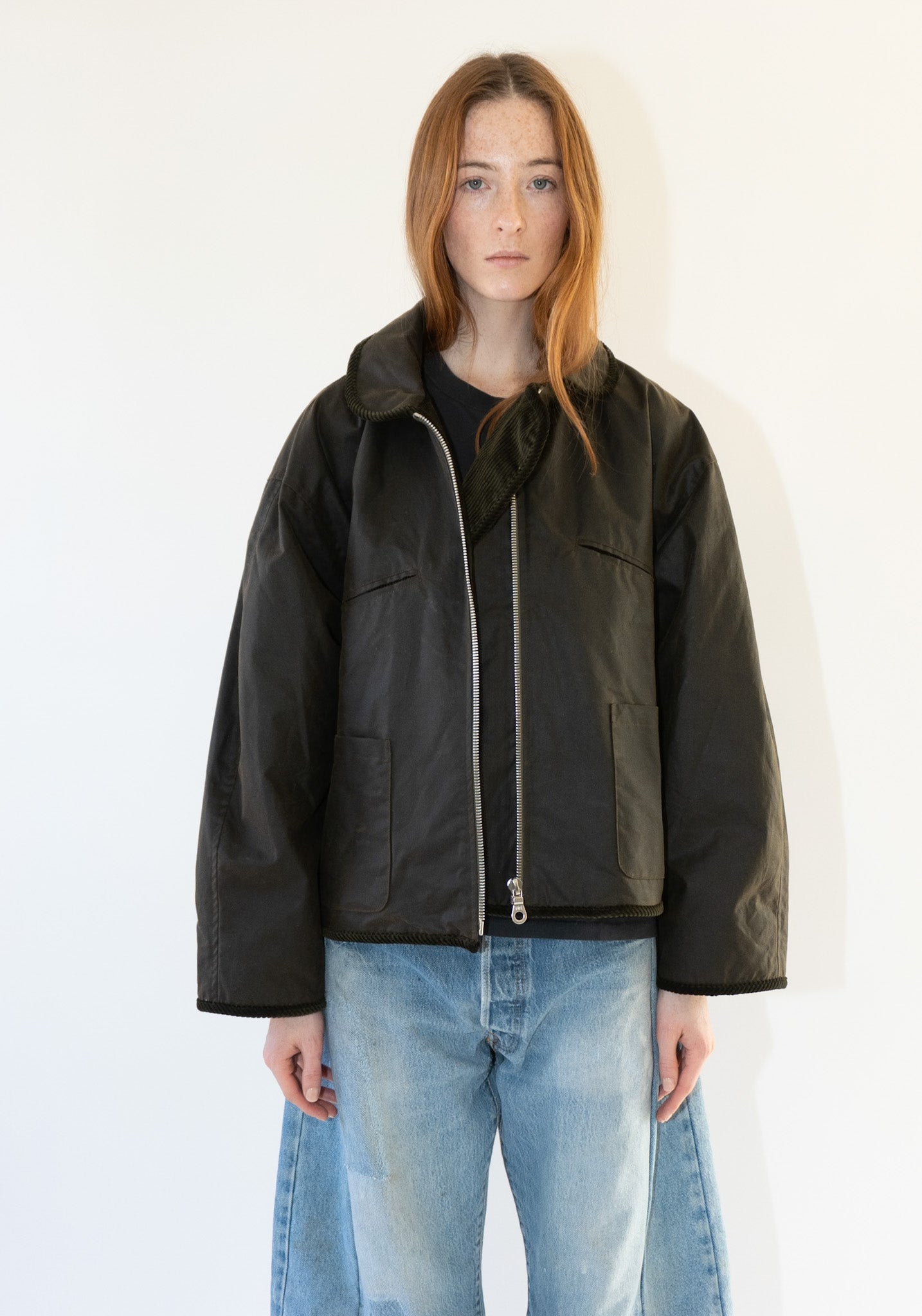 British Oilskin Flying Jacket in Olive