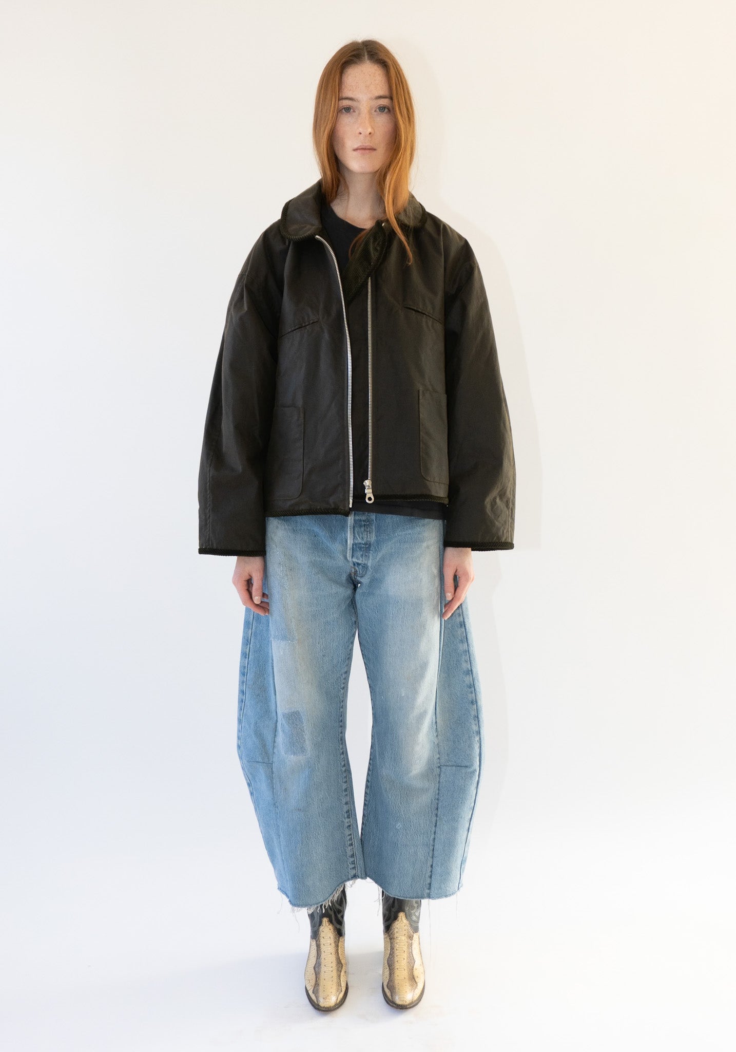 British Oilskin Flying Jacket in Olive