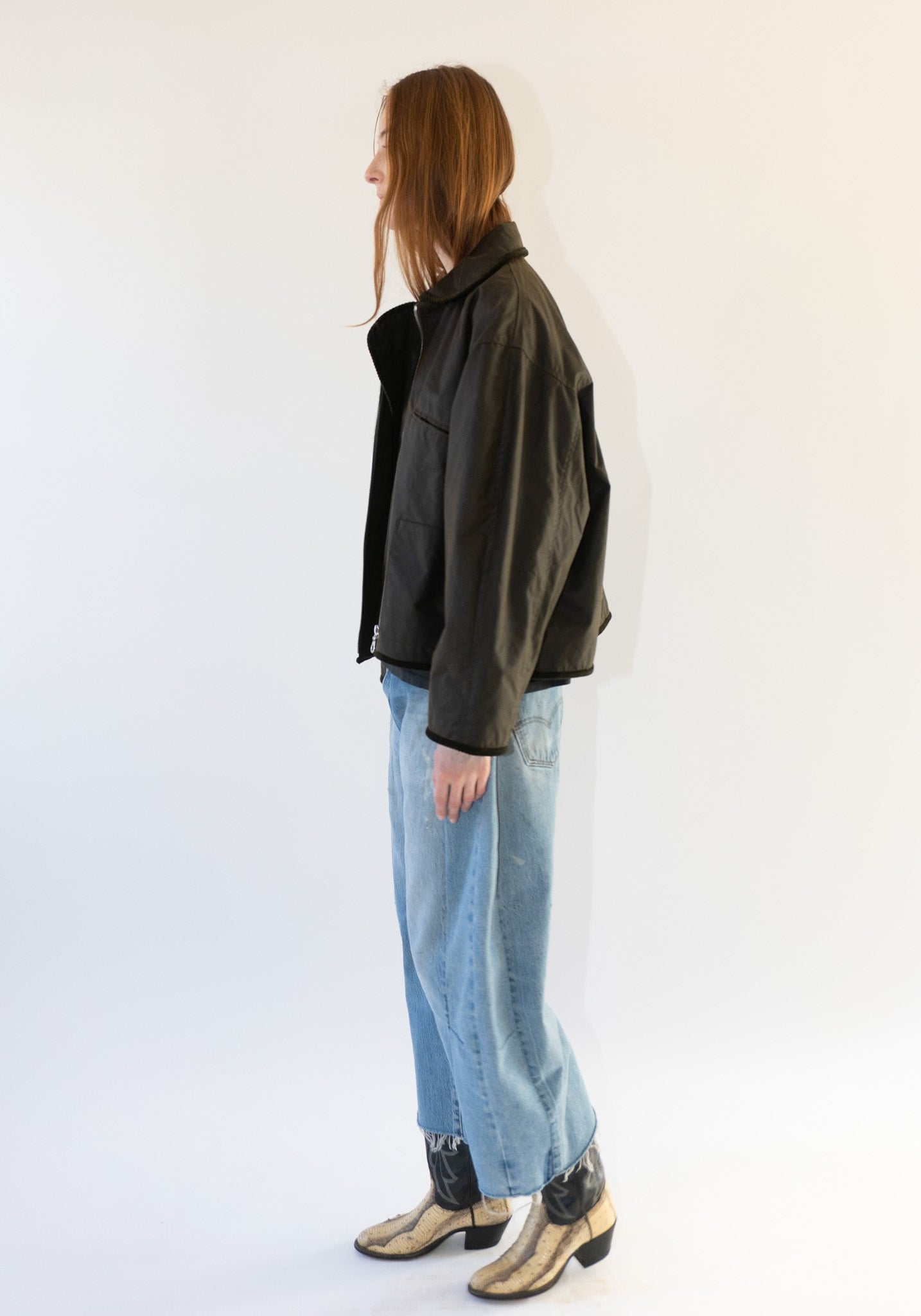 British Oilskin Flying Jacket in Olive