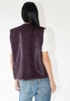 Hair Hide Leather Ella Vest in Violet