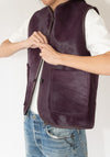 Hair Hide Leather Ella Vest in Violet