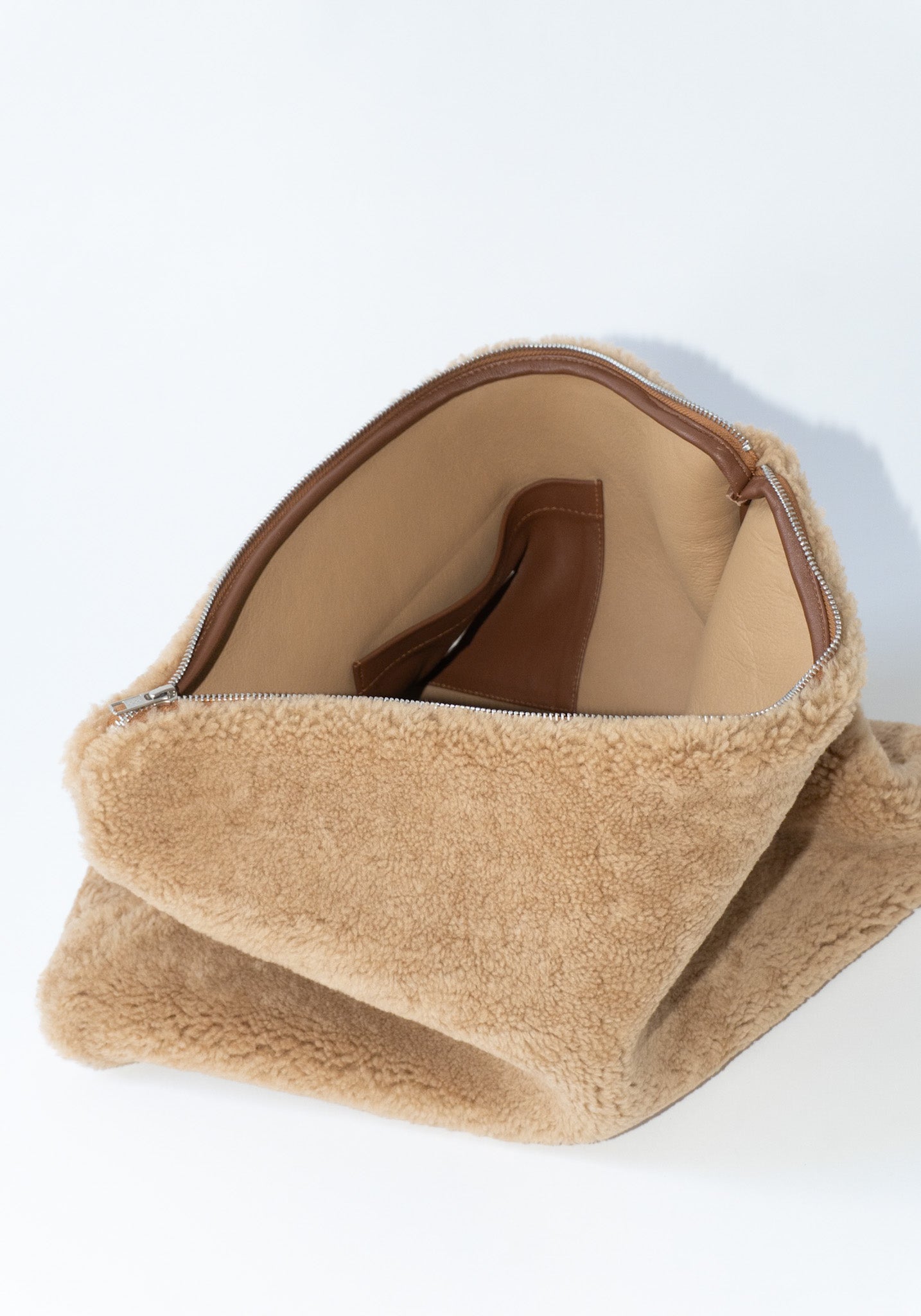 Cawley Leather Clutch in Tan