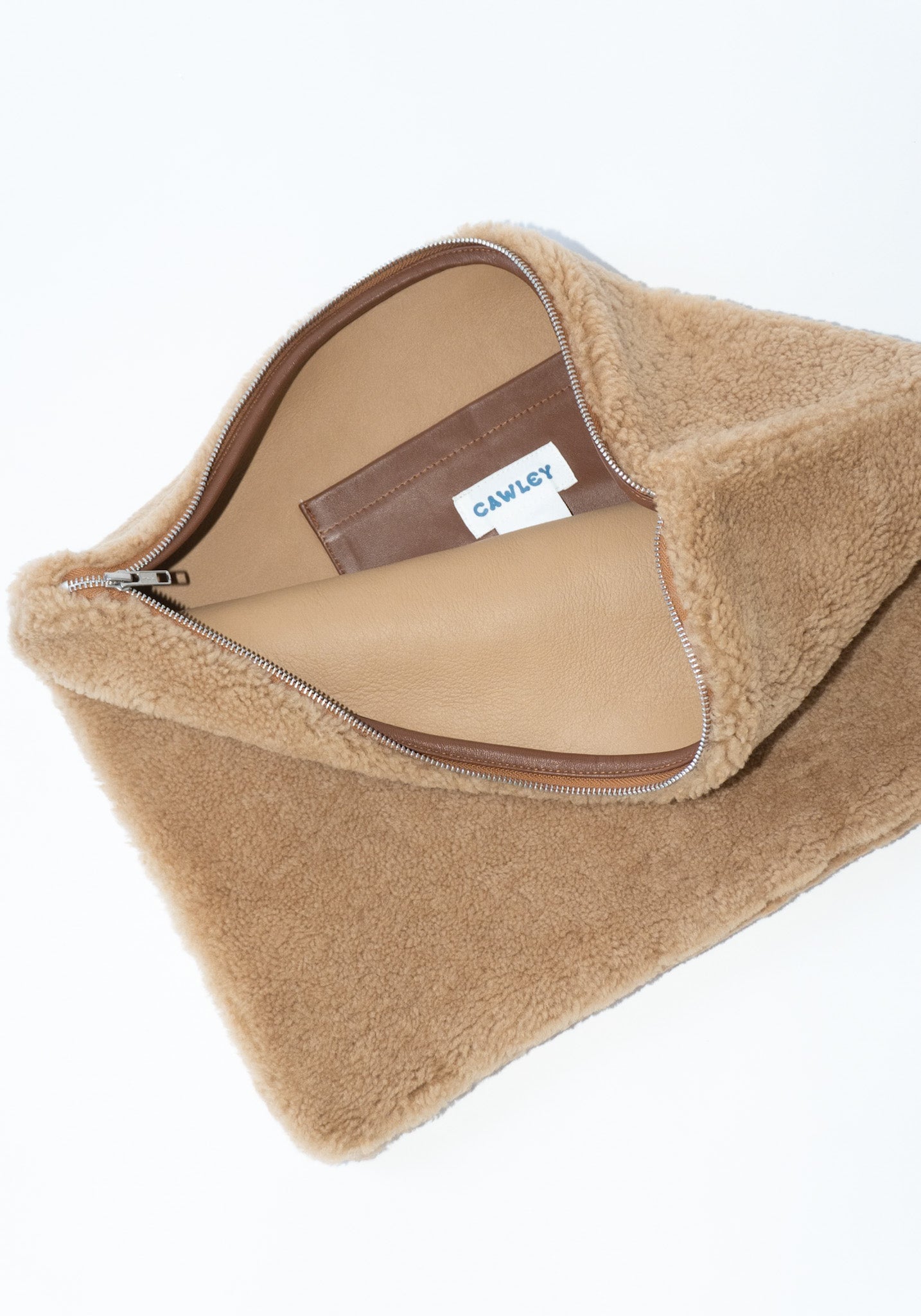 Cawley Leather Clutch in Tan