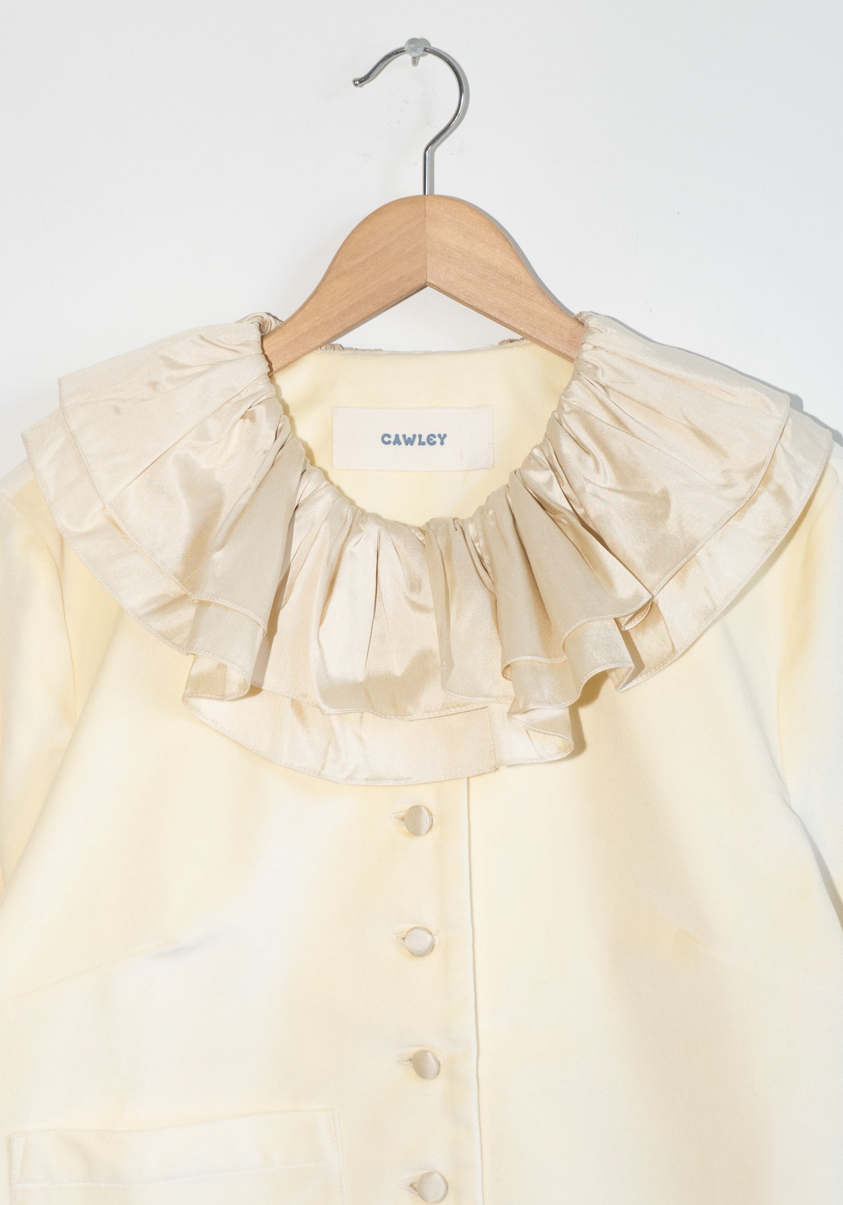 Cawley British Cotton Velvet Rowan Jacket in Ivory