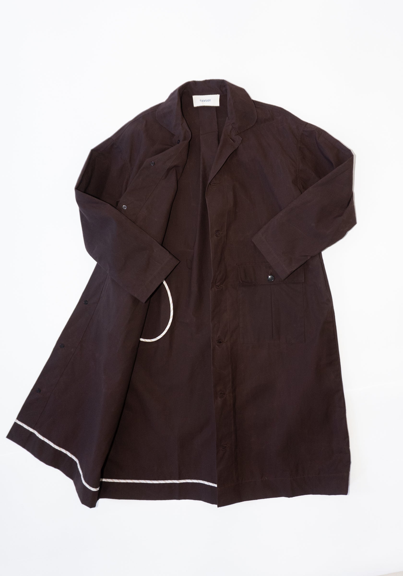 Cawley British Dry Oilskin Arlo Mac in Dark Mulberry