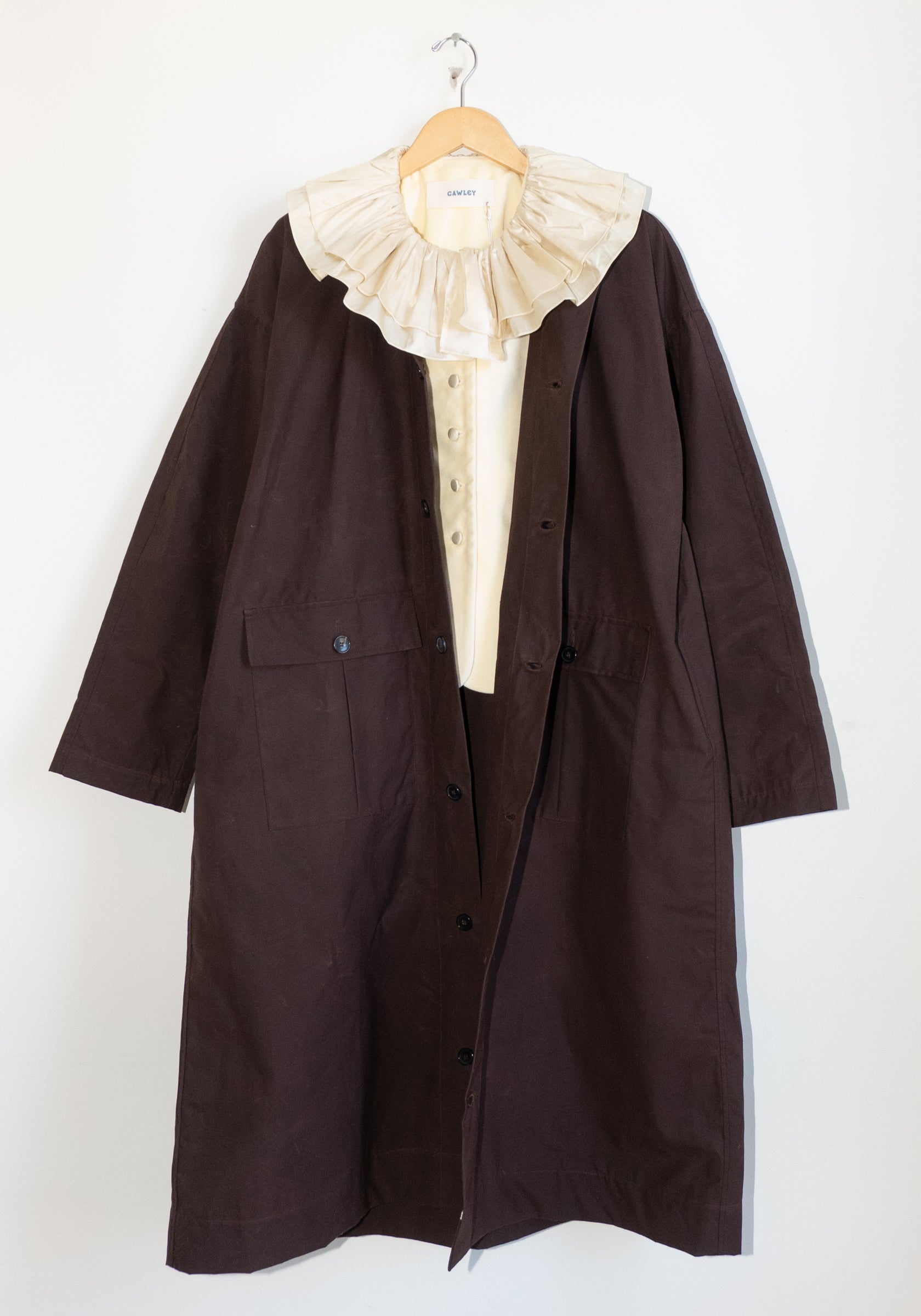 Cawley British Dry Oilskin Arlo Mac in Dark Mulberry