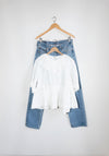 Cawley Japanese Washed Dobby Chambray Delilah Top in White