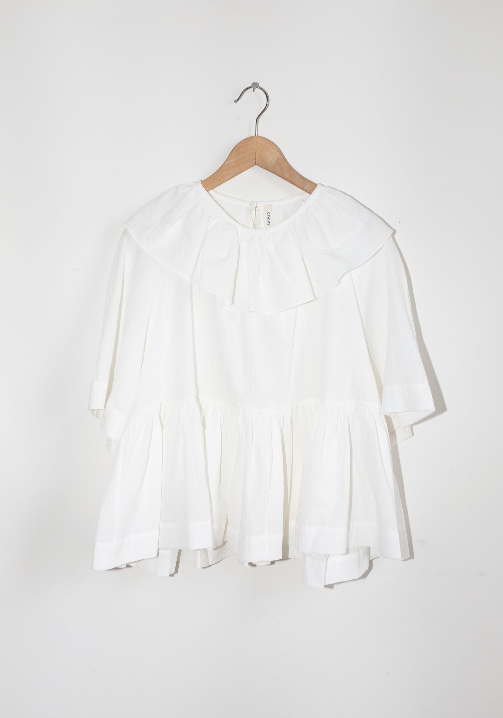 Japanese Washed Dobby Chambray Delilah Top in White