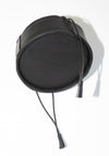 Cawley Leather Drawstring Collar Bag in Black