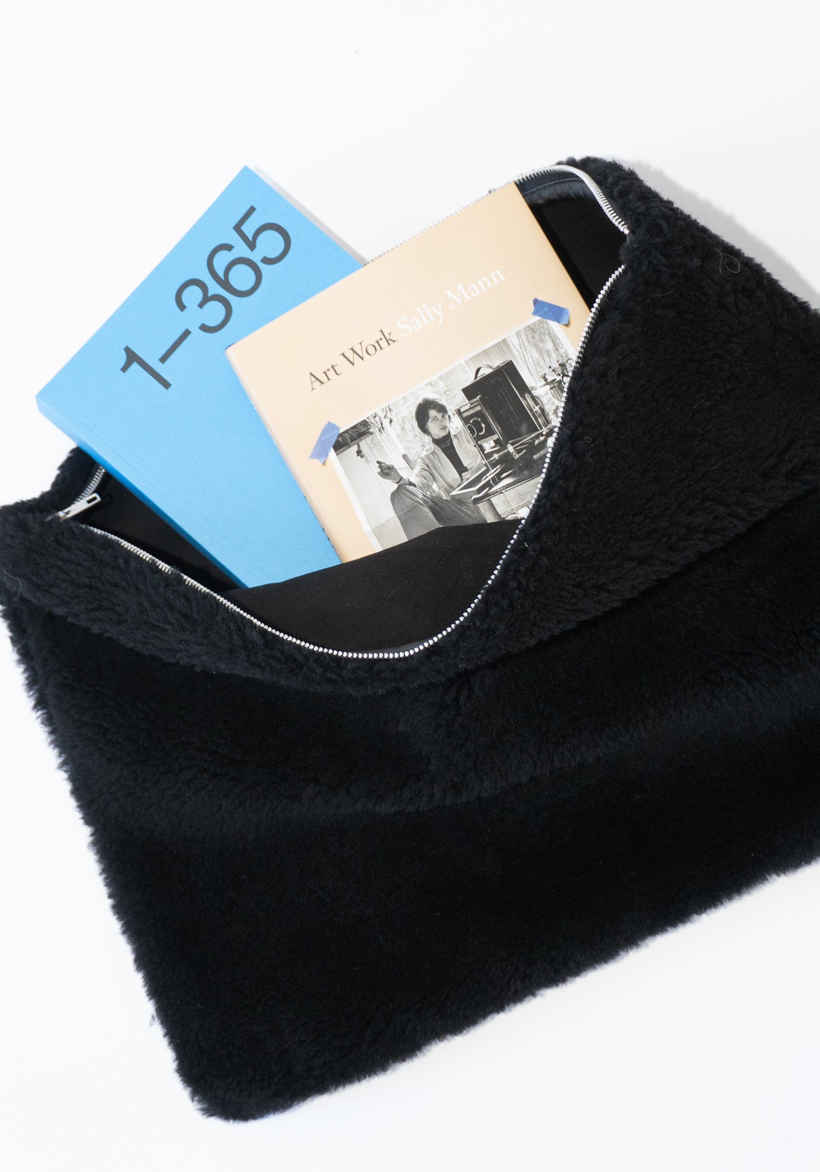 Sheepskin Clutch Bag in Black