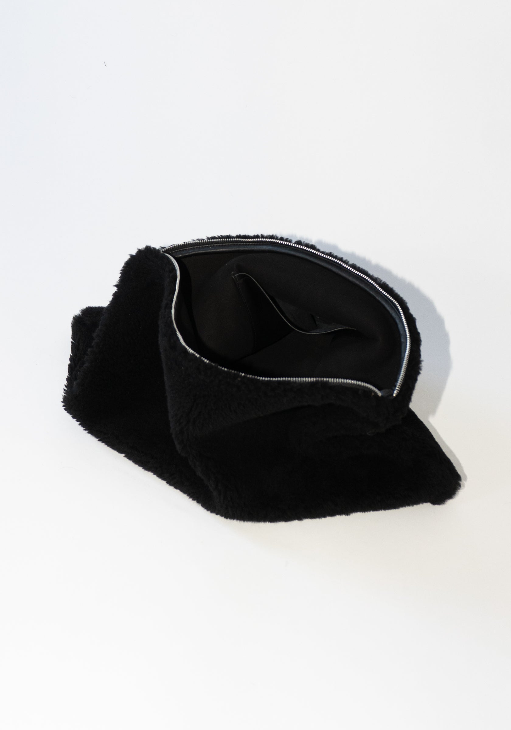 Sheepskin Clutch Bag in Black