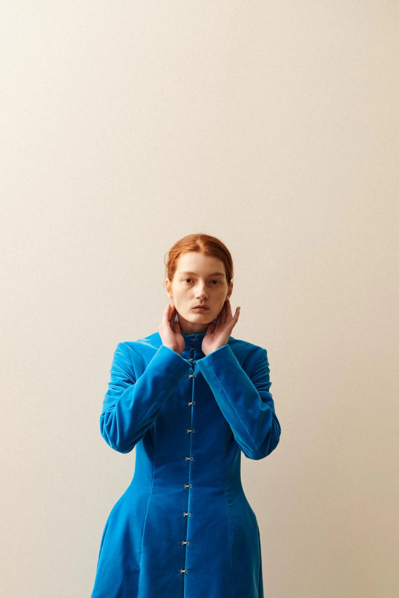 Colleen Allen Victorian Shaped Coat in Cerulean Blue