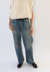 Womens Baggy Cut Denim Pants in Vintage Medium