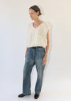 Womens Baggy Cut Denim Pants in Vintage Medium