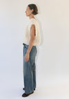 Womens Baggy Cut Denim Pants in Vintage Medium
