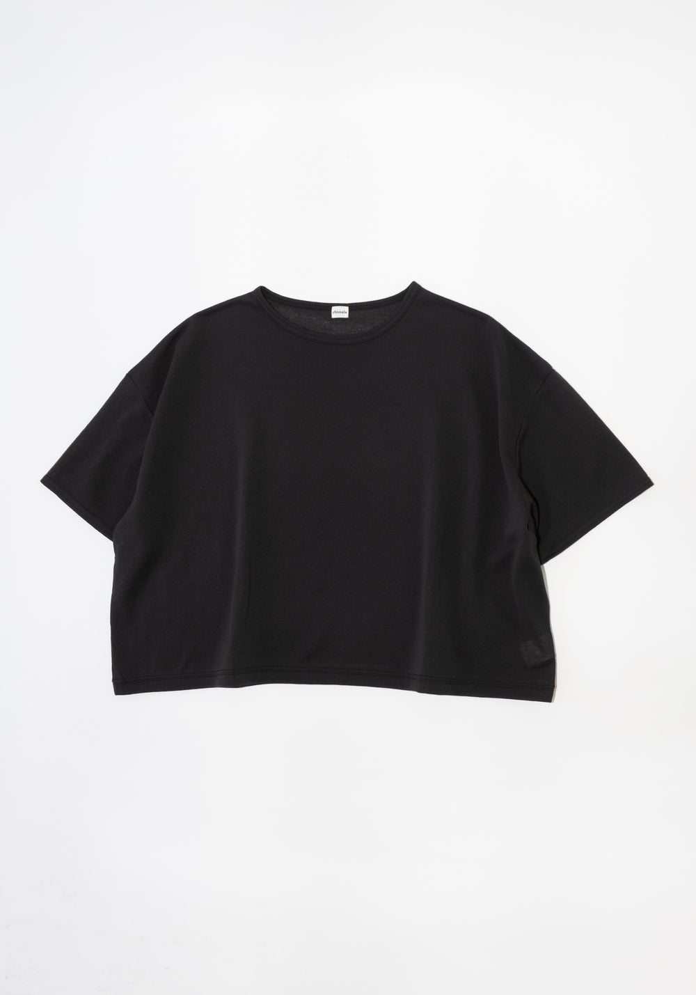 Sheer Cropped Tee in Charcoal