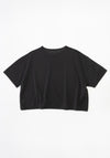 Sheer Cropped Tee in Charcoal
