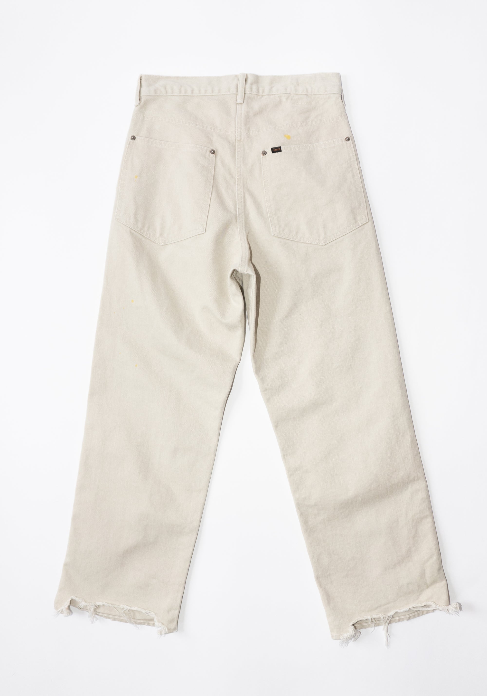 Chimala Unisex Adjustable Waist Denim Pants in Ivory