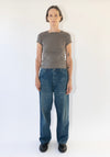 Unisex Denim Painters Pant in Dark Distress