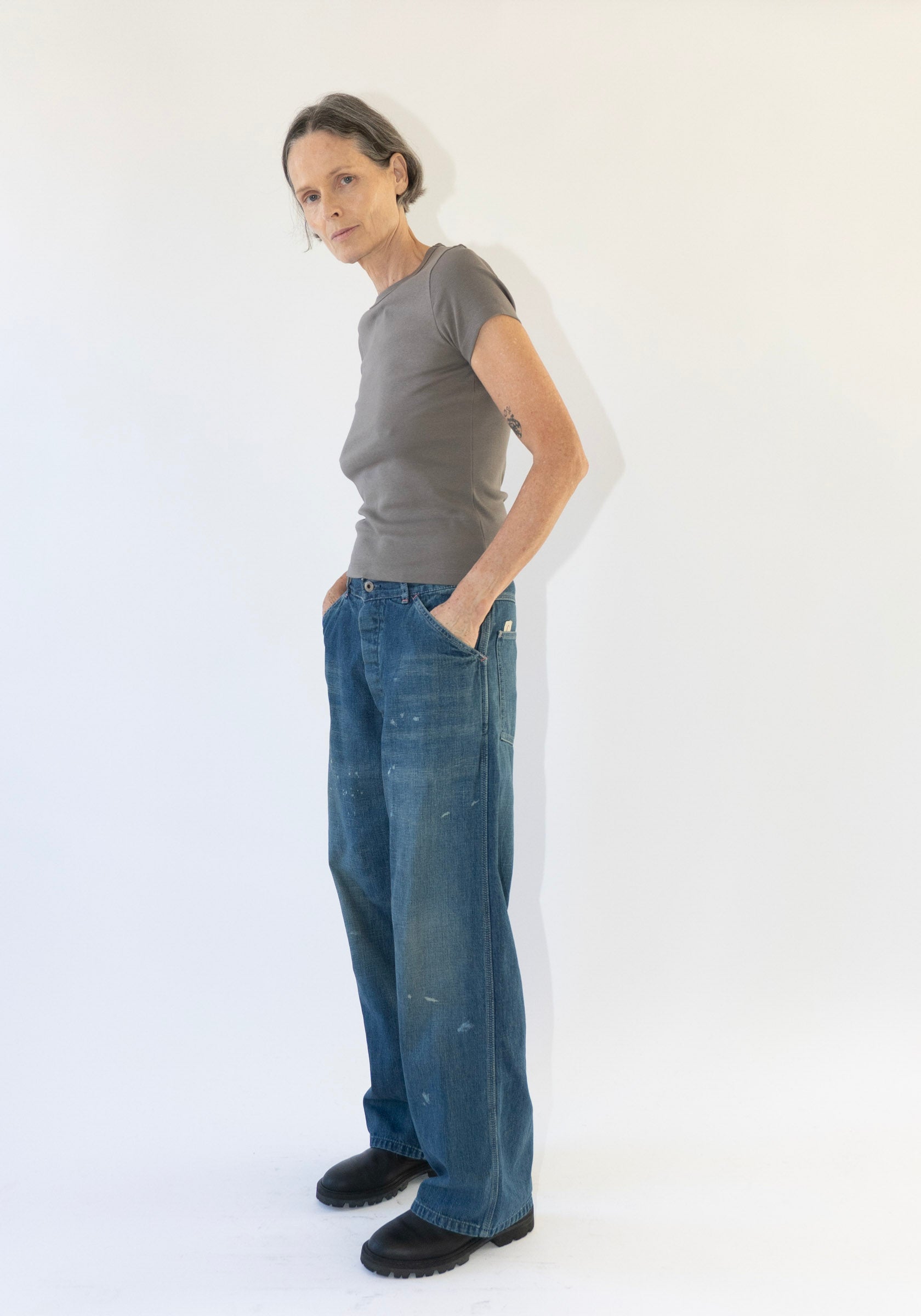 Chimala Unisex Denim Painters Pant in Dark Distress – VESTIGE