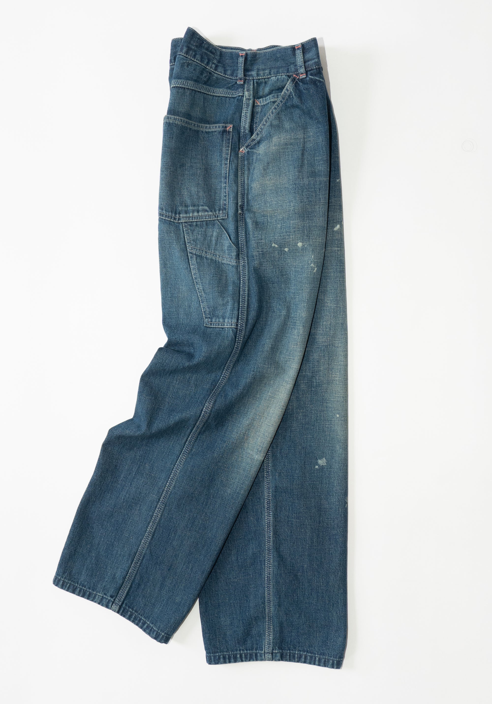 Chimala Unisex Denim Painters Pant in Dark Distress