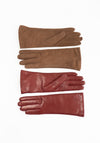 Clyde Leather Gloves in Crimson