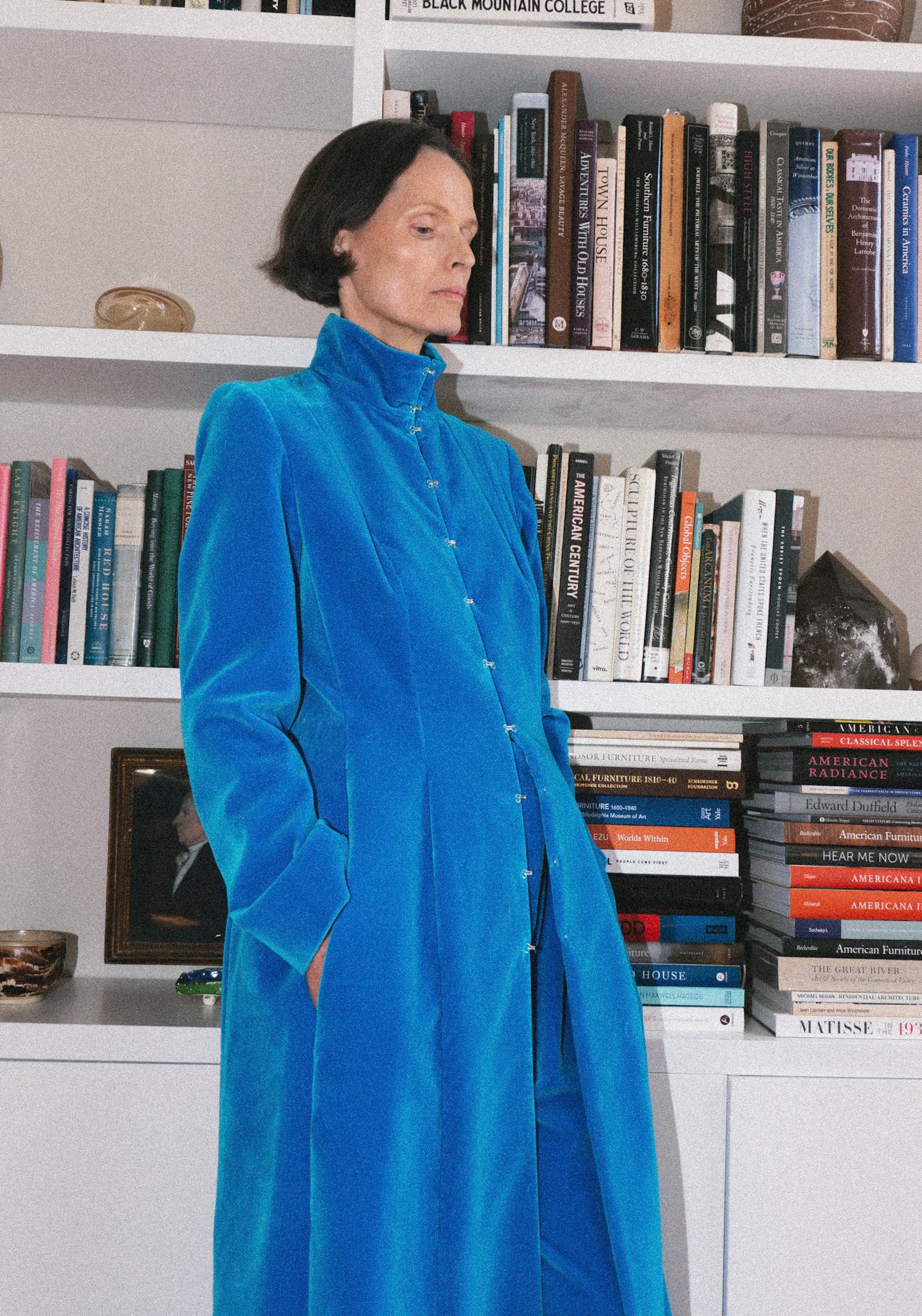 Colleen Allen Victorian Shaped Coat in Cerulean Blue