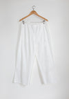 Colleen Allen Cotton Drawstring Pant in Natural White