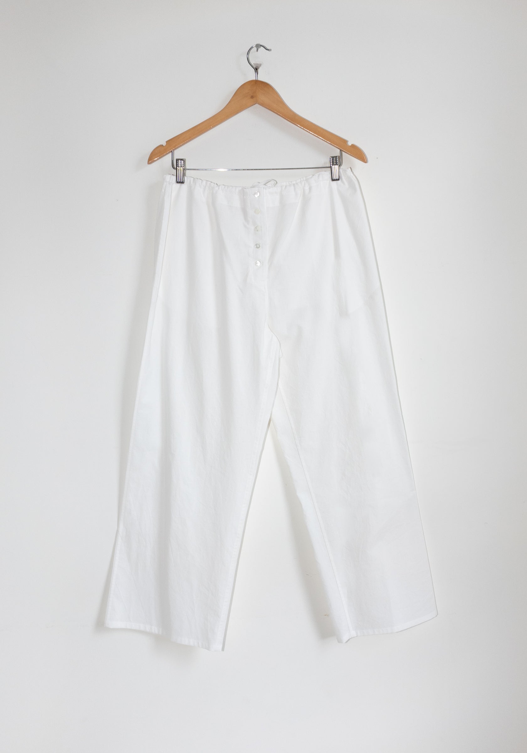 Colleen Allen Cotton Drawstring Pant in Natural White